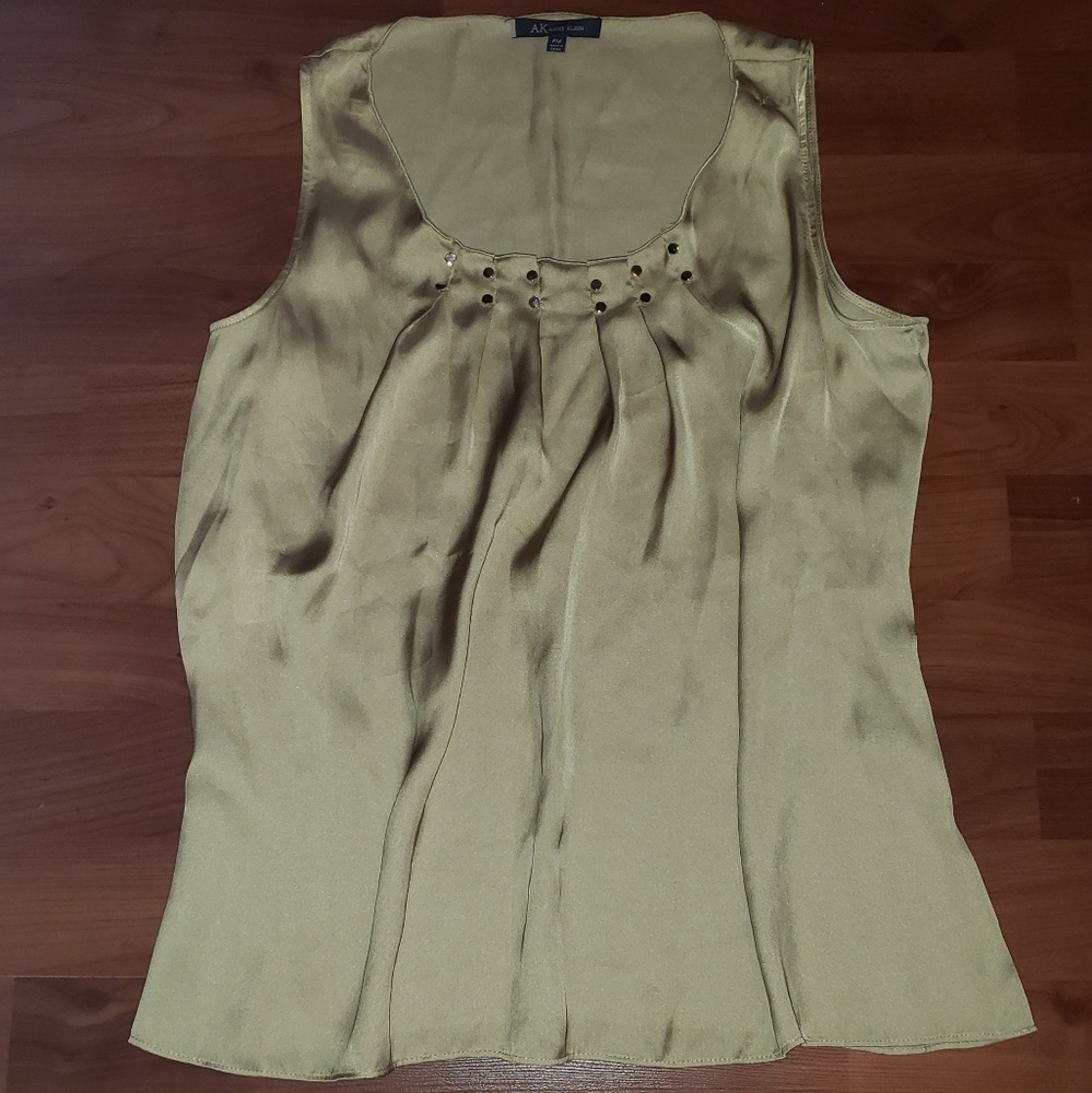 Anne Klein Petite M Sleeveless Gold Blouse